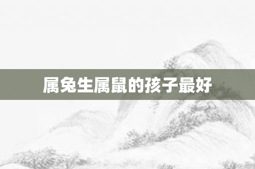 属兔生属鼠的孩子更好
