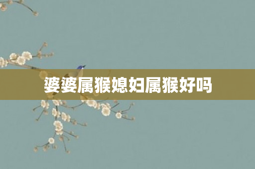 婆婆属猴媳妇属猴好吗