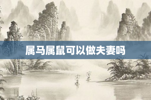 属马属鼠可以做夫妻吗