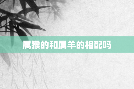 属猴的和属羊的相配吗