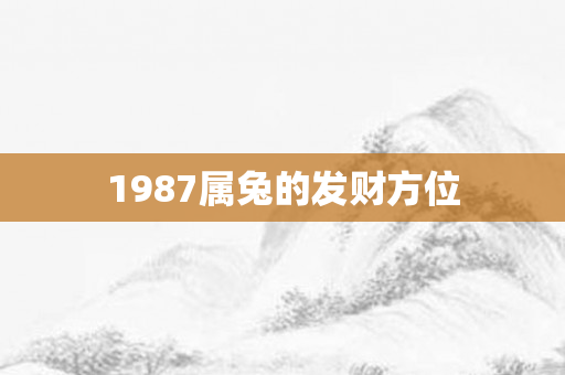 1987属兔的发财方位