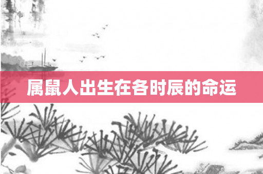 属鼠人出生在各时辰的命运