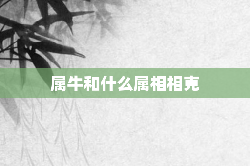 属牛和什么属相相克