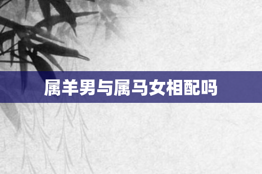 属羊男与属马女相配吗