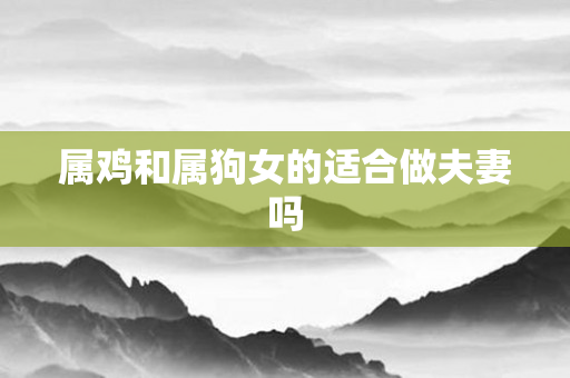 属鸡和属狗女的适合做夫妻吗