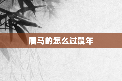 属马的怎么过鼠年
