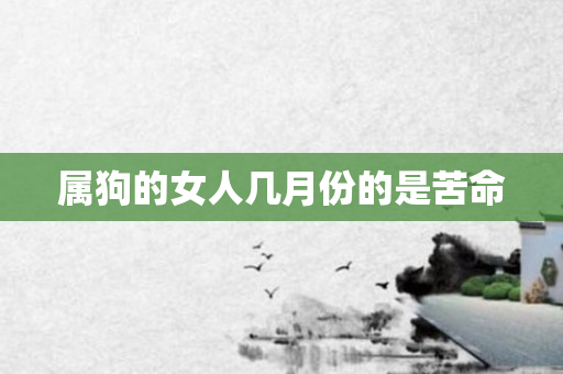 属狗的女人几月份的是苦命