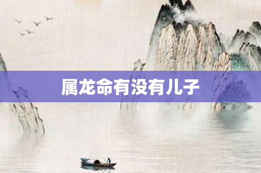 属龙命有没有儿子