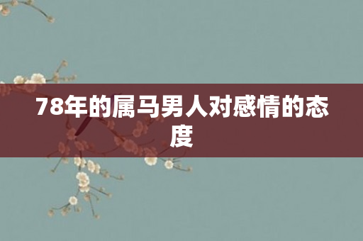 78年的属马男人对感情的态度