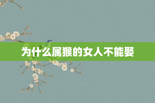 为什么属猴的女人不能娶