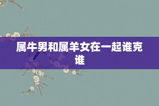 属牛男和属羊女在一起谁克谁