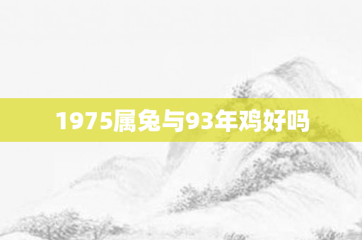 1975属兔与93年鸡好吗