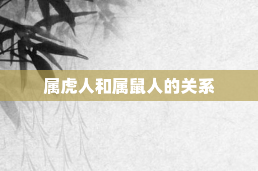 属虎人和属鼠人的关系
