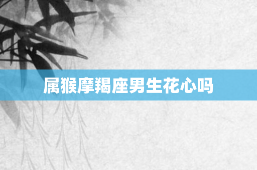 属猴摩羯座男生花心吗