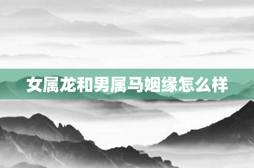 女属龙和男属马姻缘怎么样