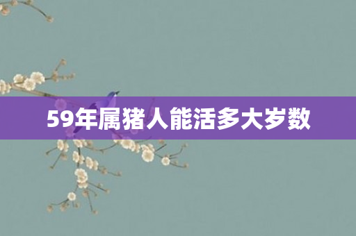 59年属猪人能活多大岁数
