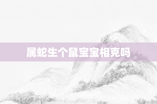 属蛇生个鼠宝宝相克吗