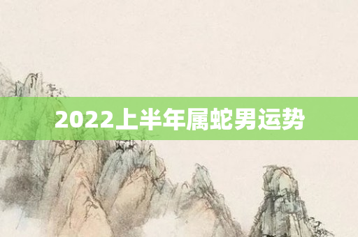 2022上半年属蛇男运势