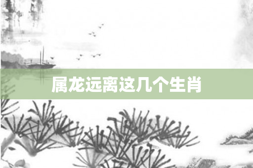 属龙远离这几个生肖