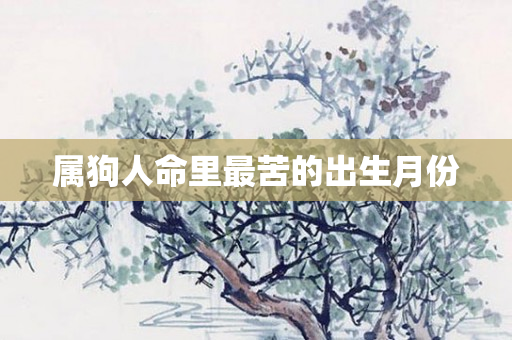 属狗人命里最苦的出生月份