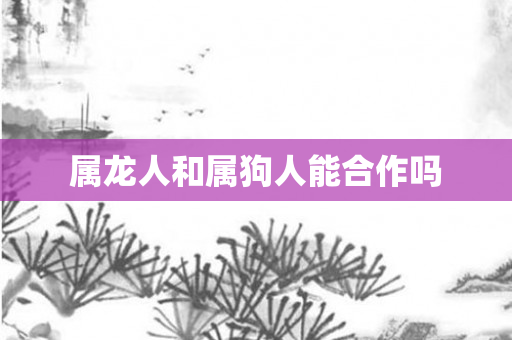 属龙人和属狗人能合作吗
