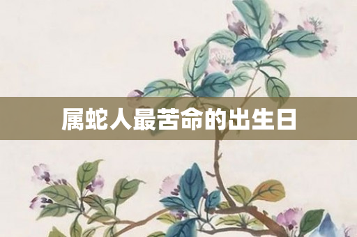 属蛇人最苦命的出生日