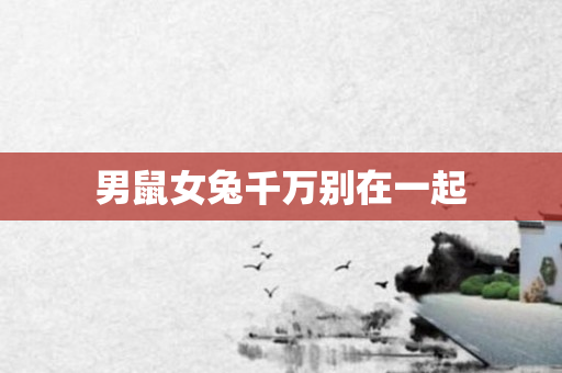 男鼠女兔千万别在一起