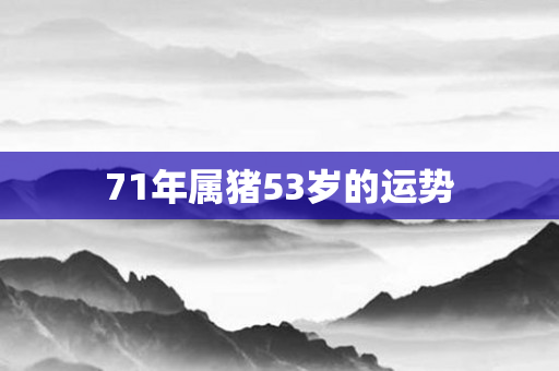 71年属猪53岁的运势