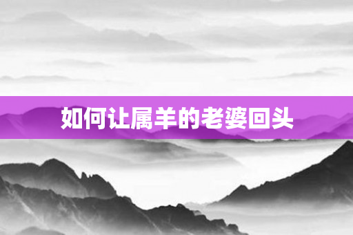 如何让属羊的老婆回头