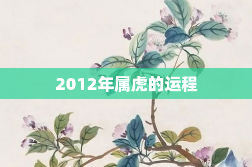 2012年属虎的运程