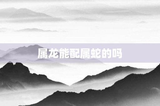 属龙能配属蛇的吗