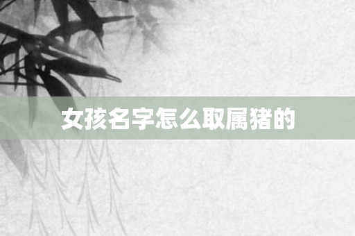 女孩名字怎么取属猪的