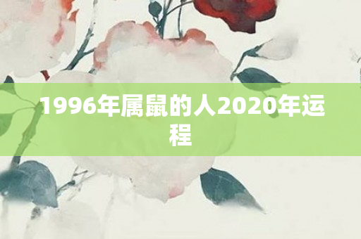 1996年属鼠的人2020年运程