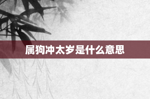 属狗冲太岁是什么意思