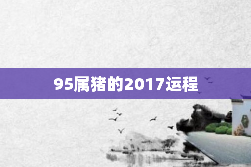 95属猪的2017运程