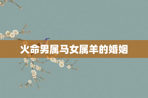 火命男属马女属羊的婚姻