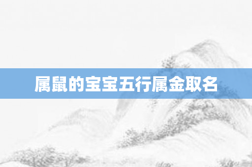 属鼠的宝宝五行属金取名