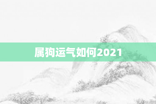 属狗运气如何2021