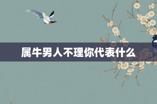 属牛男人不理你代表什么