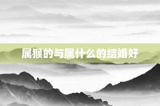 属猴的与属什么的结婚好
