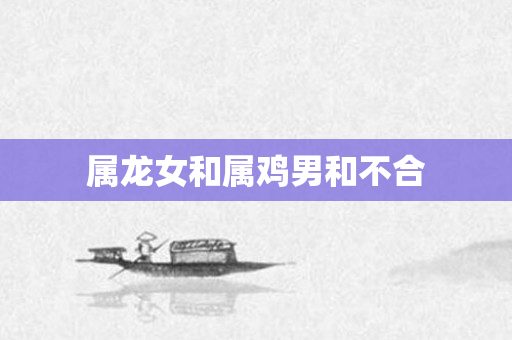 属龙女和属鸡男和不合