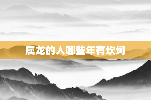 属龙的人哪些年有坎坷