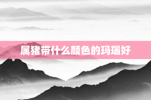 属猪带什么颜色的玛瑙好