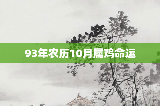 93年农历10月属鸡命运