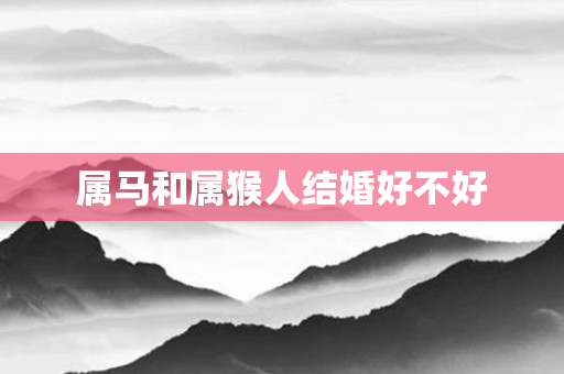 属马和属猴人结婚好不好