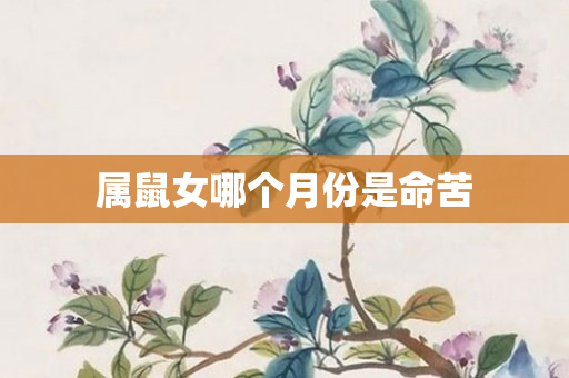 属鼠女哪个月份是命苦