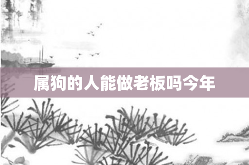 属狗的人能做老板吗今年