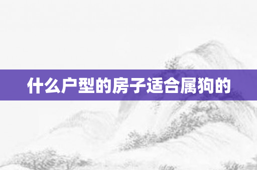 什么户型的房子适合属狗的