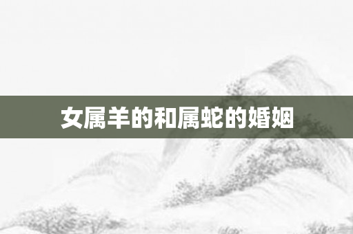 女属羊的和属蛇的婚姻