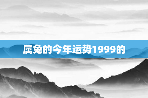 属兔的今年运势1999的